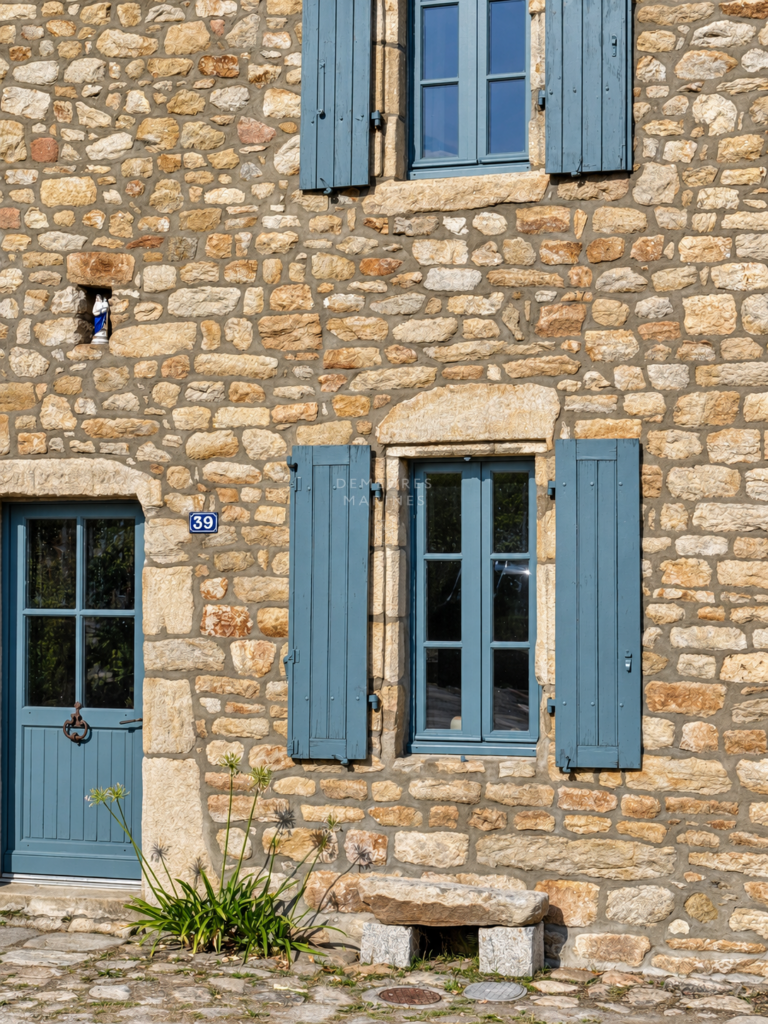 Demeure Charme Rénovation Exception Kervalet Batz-Sur-Mer Bretagne Loire-Atlantique Pierre Contemporaine Demeures Marines Village Poutre